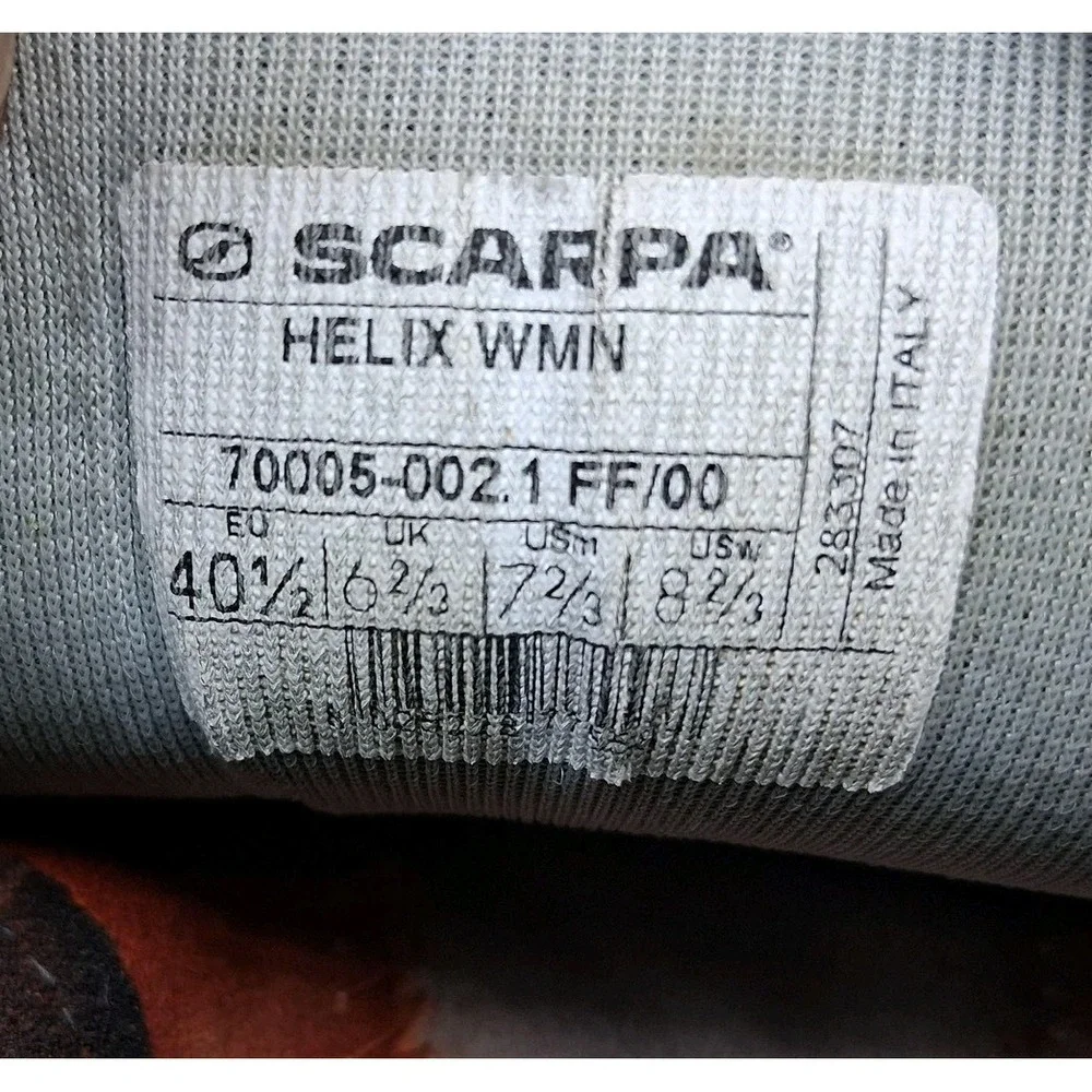 Scarpa Shoes Womens 8.5 Mens 7.5 Orange Helix WMN Rock Climbing Suede Italy